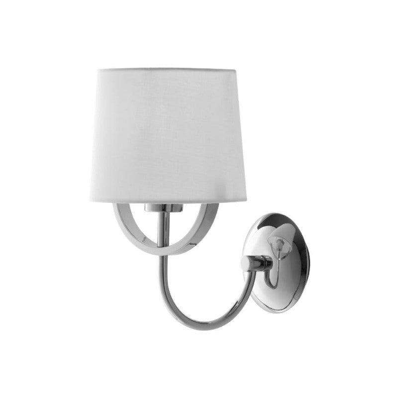 Applique struttura metallo cromato paralumi tessuto bianco 1XE27 non incl. ASTORIA Applique struttura metallo cromato paralumi tessuto bianco 1XE27 non incl. ASTORIA
